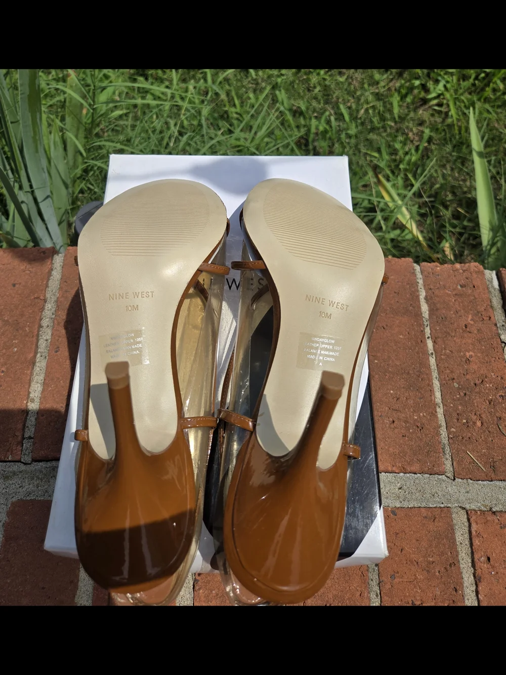 Nine West Brown Strappy Slingback Heels Sz 10